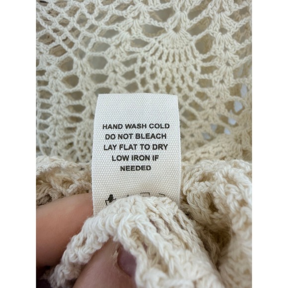 NWT Chelsea Violet Crochet Knit Crop Tank Top Cream Boho Festival Women's Size M - Picture 7 of 8